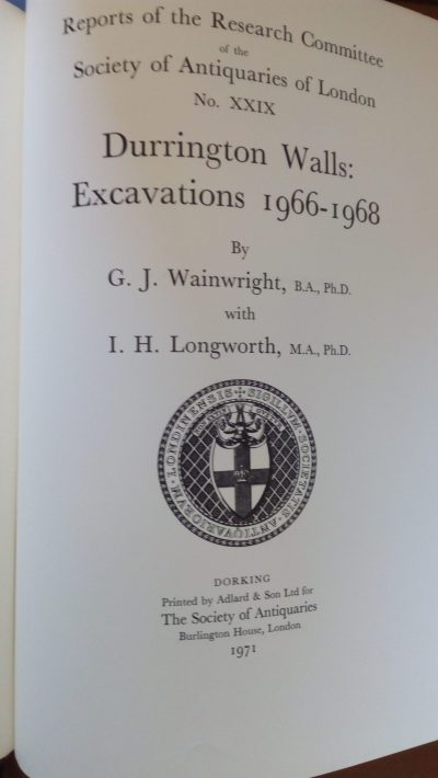 G.J. Wainwright, I.H. Longworth: Durrington Walls excavations (1971)