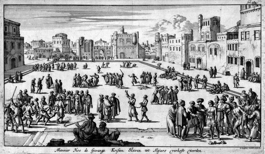 European slaves on sale at the market in Algiers

