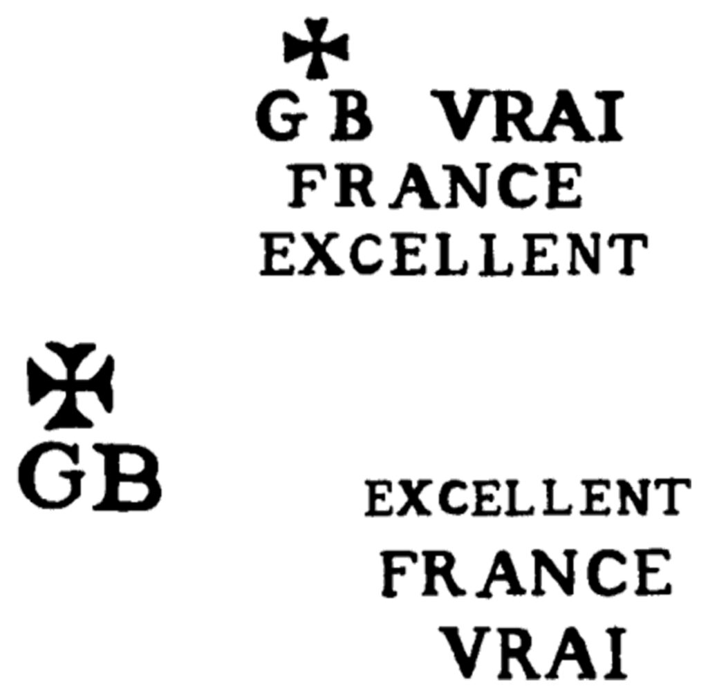 No relevant Harrison marks found, but these were in use by Brittain in the late 18th century
